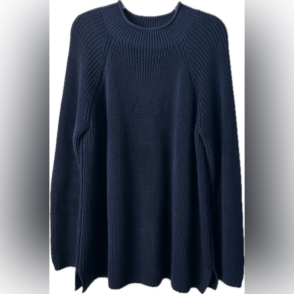 Talbots Womens Navy Blue Tunic Sweater